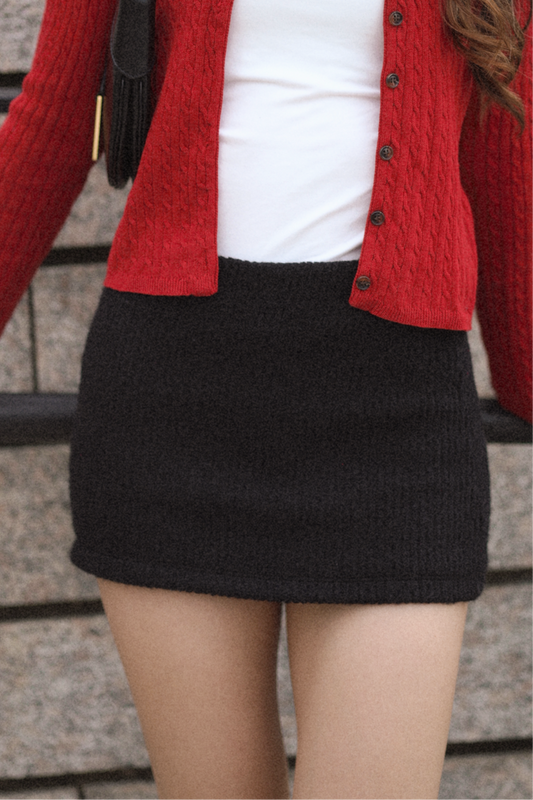 Cozy Ribbed Mini Skirt