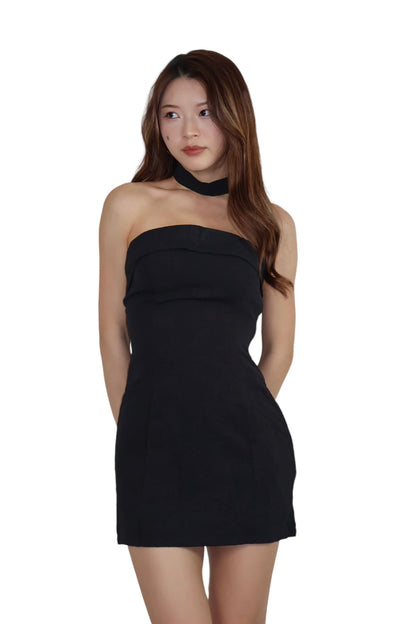 Jenner Padded Tube Dress ( with collar )